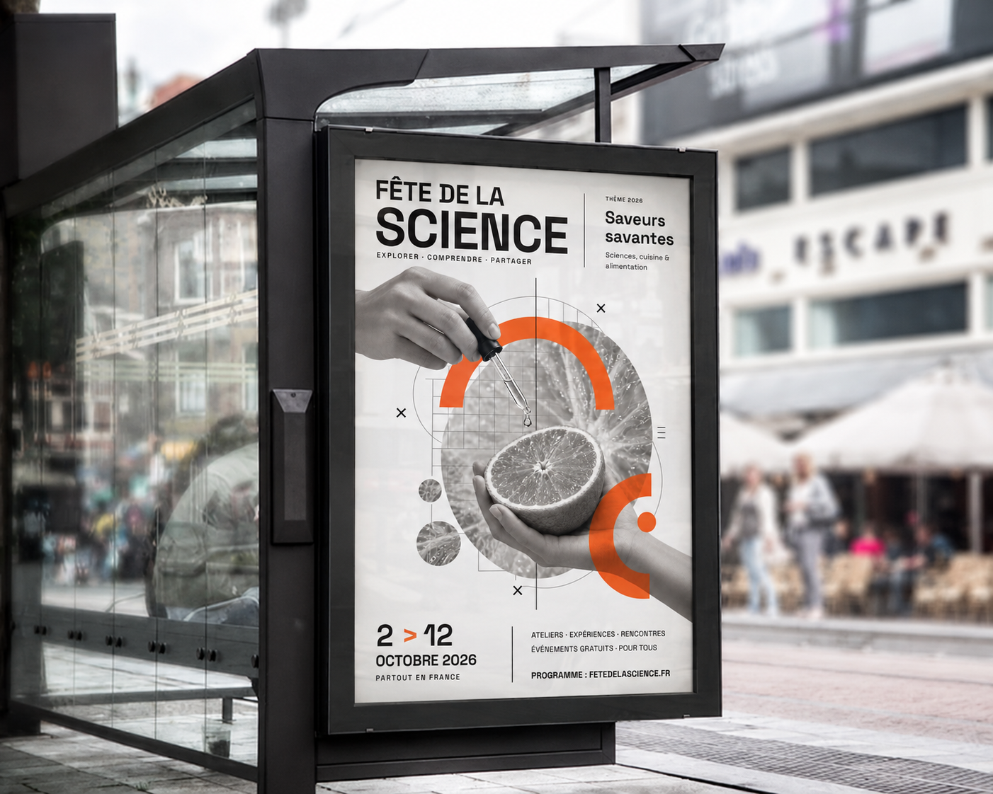 Affiche fictive Fête de la Science — graphiste Montluçon, Boréalis Communication